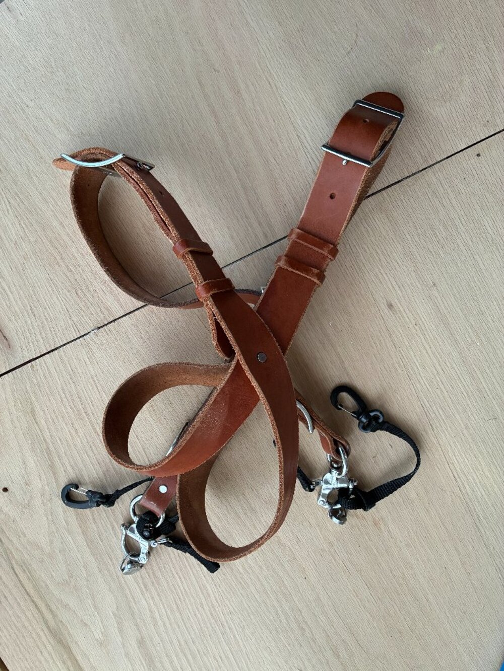 Double Camera Harness – Leather (Chestnut/Tan)